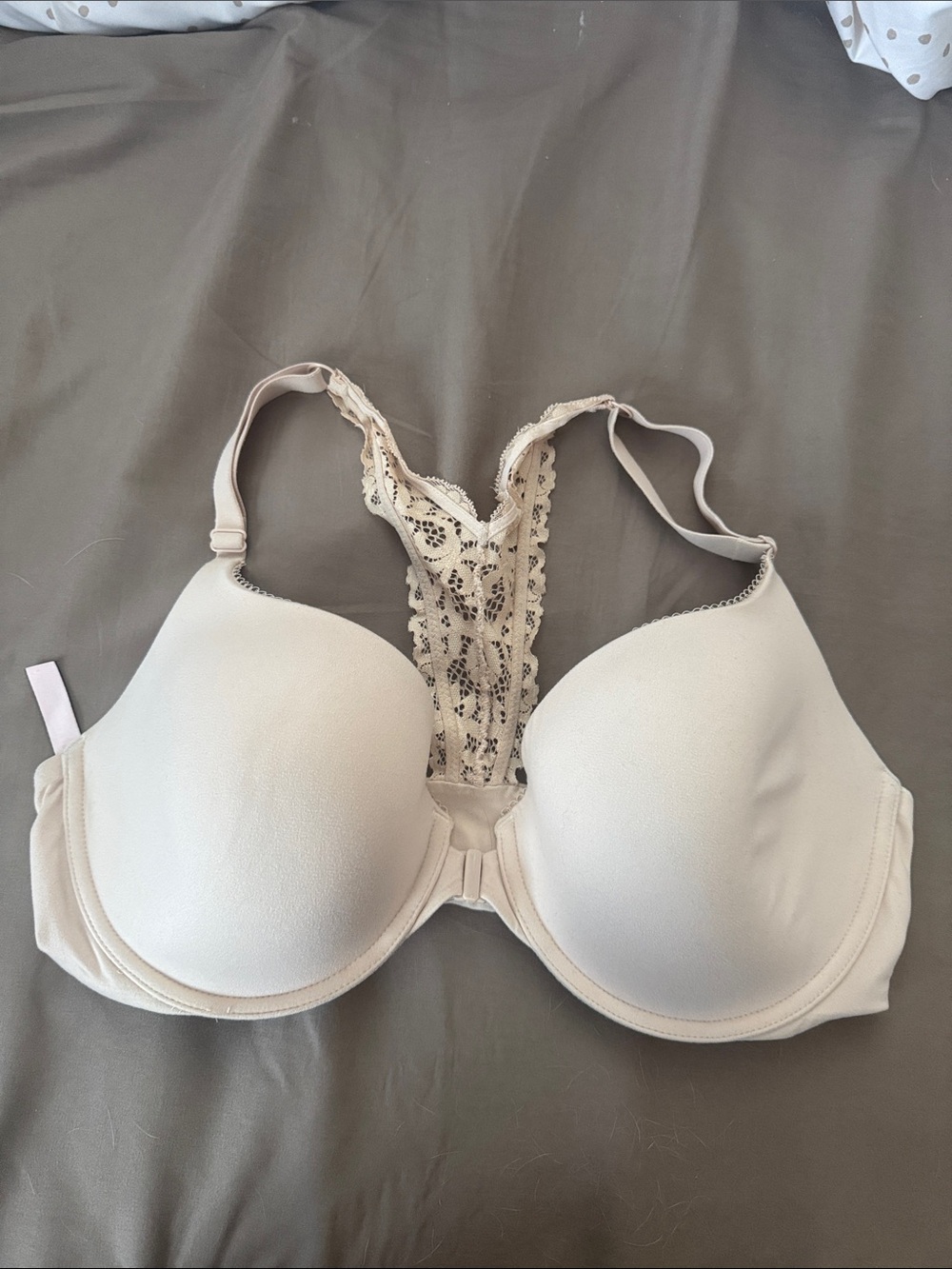 Victoria’s Secret racer back bra front closure 36DD nude